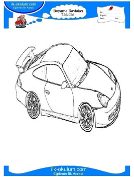 Çocuklar İçin Porsche Boyama Sayfaları 